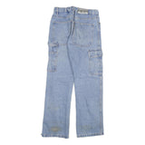 BLUE TECH Mens Light Blue Regular Fit Cargo Denim Jeans W28 L30 Casual Workwear