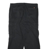 DICKIES Mens Cotton Blend Black Relaxed Cargo Trousers W36 L29 Workwear Zip