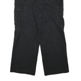 DICKIES Mens Cotton Blend Black Relaxed Cargo Trousers W36 L29 Workwear Zip