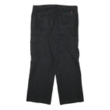 DICKIES Mens Cotton Blend Black Relaxed Cargo Trousers W36 L29 Workwear Zip