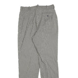 Womens Checked Cotton Blend Regular Straight Trousers W28 L30 Classic Zip