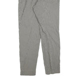 Womens Checked Cotton Blend Regular Straight Trousers W28 L30 Classic Zip