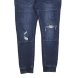 YES OR NO Mens Slim Jeans Blue Denim Cotton Blend Drawstring W30 L26 Casual Wear