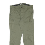 HARPER Mens Cotton Blend Green Regular Cargo Trousers W33 L29 Casual Outdoor