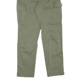 HARPER Mens Cotton Blend Green Regular Cargo Trousers W33 L29 Casual Outdoor