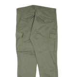 HARPER Mens Cotton Blend Green Regular Cargo Trousers W33 L29 Casual Outdoor