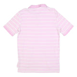 POLO RALPH LAUREN Mens Pink & White Striped Short Sleeve Polo Shirt M Classic