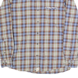 PIERRE CARDIN Mens Brown Blue & White Checked Shirt M Classic Cotton Long Sleeve