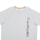 CARHARTT Mens Light Grey Cotton Blend XL Short Sleeve Crew Neck Logo Print