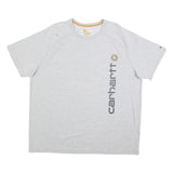 CARHARTT Mens Light Grey Cotton Blend XL Short Sleeve Crew Neck Logo Print