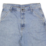 Mens Blue Denim Casual Cotton Blend Workwear Shorts M W32 Utility Style