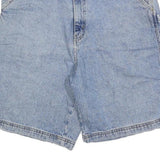 Mens Blue Denim Casual Cotton Blend Workwear Shorts M W32 Utility Style