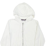 CHICMSEE Womens White Zip Up Hoodie S Cotton Blend Casual Sweatshirt
