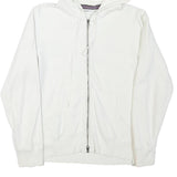 CHICMSEE Womens White Zip Up Hoodie S Cotton Blend Casual Sweatshirt