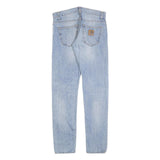 CARHARTT Mens Jeans Blue Slim Skinny Denim Light W32 L32 Cotton Blend Zip