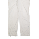 CARHARTT Mens Beige Relaxed Straight Trousers W36 L34 Cotton Blend Zip Closure