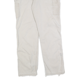 CARHARTT Mens Beige Relaxed Straight Trousers W36 L34 Cotton Blend Zip Closure