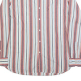 TOMMY HILFIGER Mens Red & Blue Striped Shirt L Classic Button-Down Cotton