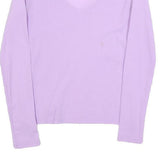 MORGAN Womens Lilac Basic Top Long Sleeve V-Neck M Lightweight Stretch