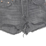 LEVI'S Womens Shorts Grey Denim Casual Cut-Off S W28 Frayed Hem Retro Style