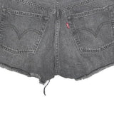 LEVI'S Womens Shorts Grey Denim Casual Cut-Off S W28 Frayed Hem Retro Style
