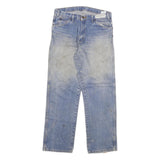 DICKIES Mens Blue Regular Fit Straight Denim Light Wash W36 L32 Cotton Blend Zip