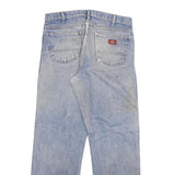 DICKIES Mens Blue Regular Fit Straight Denim Light Wash W36 L32 Cotton Blend Zip