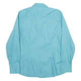 TOMMY HILFIGER Womens Blue L Shirt Cotton Blend Long Sleeve Button Down