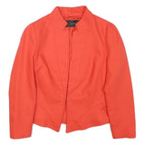 ZARA BASIC Womens Orange Button Jacket M Polyester Blend Tailored Stylish