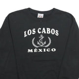 YACHT CLUB Mens Black Los Cabos Mexico Crew Neck M Cotton Sweatshirt