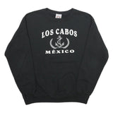 YACHT CLUB Mens Black Los Cabos Mexico Crew Neck M Cotton Sweatshirt