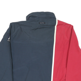 NAUTICA Mens Navy & Red Jacket L Polyester Blend Colourblock Zip Casual