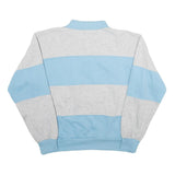 NUCLEUS Womens Blue & Grey Rugby Collar XL Striped Cotton Blend Sweatshirt