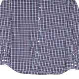 NAUTICA Mens Blue & Maroon Check Shirt 2XL Button Down Long Sleeve Casual