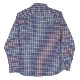 NAUTICA Mens Blue & Maroon Check Shirt 2XL Button Down Long Sleeve Casual