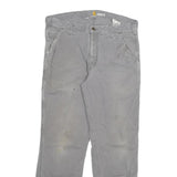 CARHARTT Mens Cotton Blend Grey Relaxed Fit Straight Leg Trousers W36 L32
