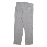 CARHARTT Mens Cotton Blend Grey Relaxed Fit Straight Leg Trousers W36 L32