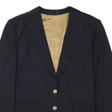 AQUASCUTUM Womens Black Wool Blend Classic Jacket M Button Plain Elegant