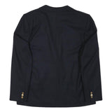 AQUASCUTUM Womens Black Wool Blend Classic Jacket M Button Plain Elegant