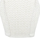 ORSAY Womens White Plain Jumper Crew Neck Basic Knit S Soft Fit Lightweight