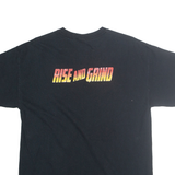 GILDEN Mens Black Firebirds Football Graphic T-Shirt L Short Sleeve Crew Neck