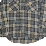 NOBLE Mens Grey & Beige Checked Cotton Shirt XL Long Sleeve Casual Workwear