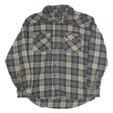 NOBLE Mens Grey & Beige Checked Cotton Shirt XL Long Sleeve Casual Workwear