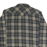 NOBLE Mens Grey & Beige Checked Cotton Shirt XL Long Sleeve Casual Workwear