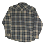 NOBLE Mens Grey & Beige Checked Cotton Shirt XL Long Sleeve Casual Workwear