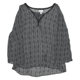 MIMI MATERNITY Womens Black Printed Top Long Sleeve V-Neck M Maternity Wear