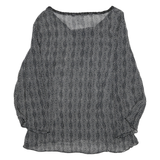 MIMI MATERNITY Womens Black Printed Top Long Sleeve V-Neck M Maternity Wear