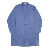 Mens Blue Cotton Button Jacket 2XL Classic Plain Long Sleeve Workwear