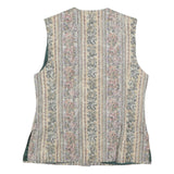 MISS ETAM Womens Beige Tailored Jacket L Cotton Blend Striped Floral Pattern