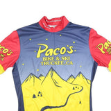 SUGOI Mens Blue & Red Paco's Graphic Cycling T-Shirt M Short Sleeve Crew Neck